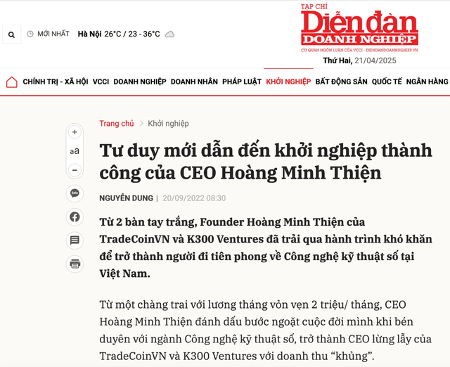 Tư duy mới dẫn đến khởi nghiệp thành công của CEO Hoàng Minh Thiện