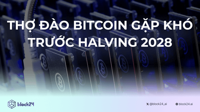 Thợ đào Bitcoin gặp khó khăn trên đường tới Halving 2028