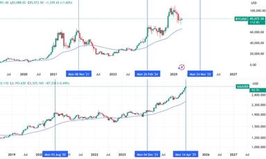 Chuyên gia đánh giá Bitcoin sẽ tạo ATH mới giống Vàng sau 150 ngày