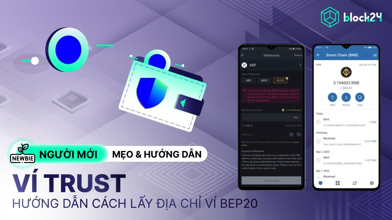 Cách lấy địa chỉ ví BEP20 trên Trust Wallet cho người mới