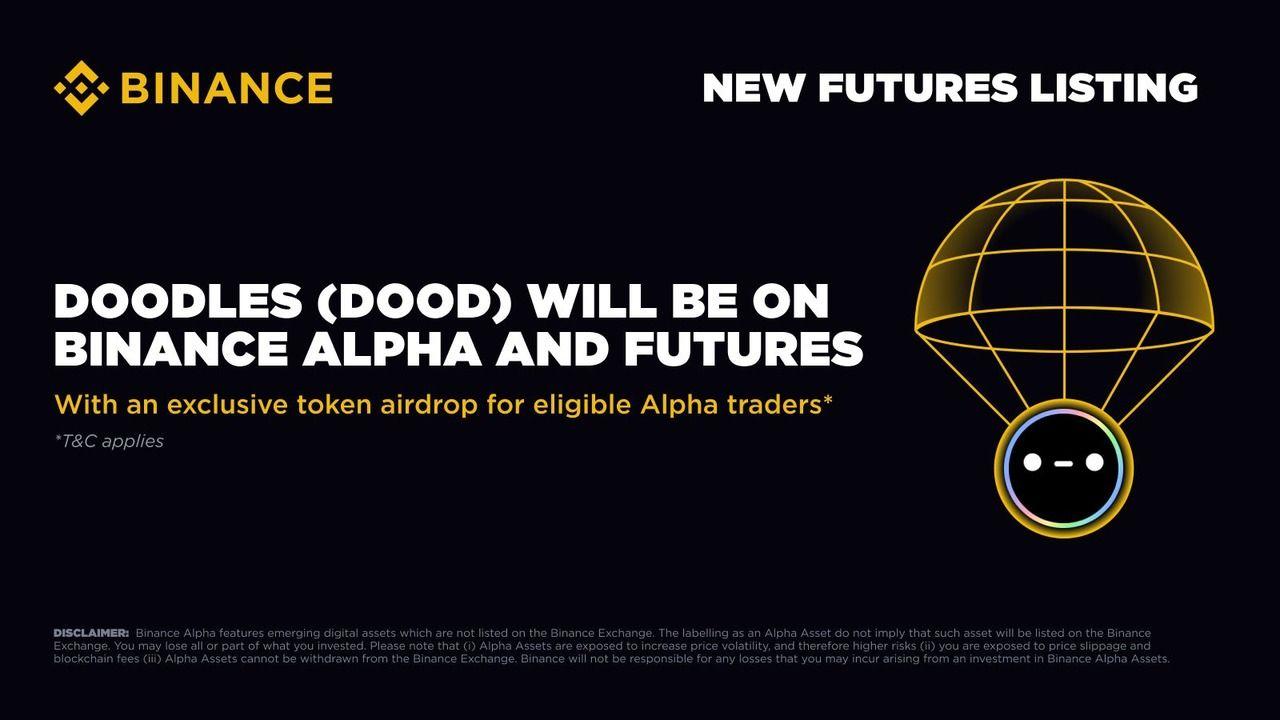 Binance Futures và Alpha đồng loạt công bố niêm yết $DOOD!