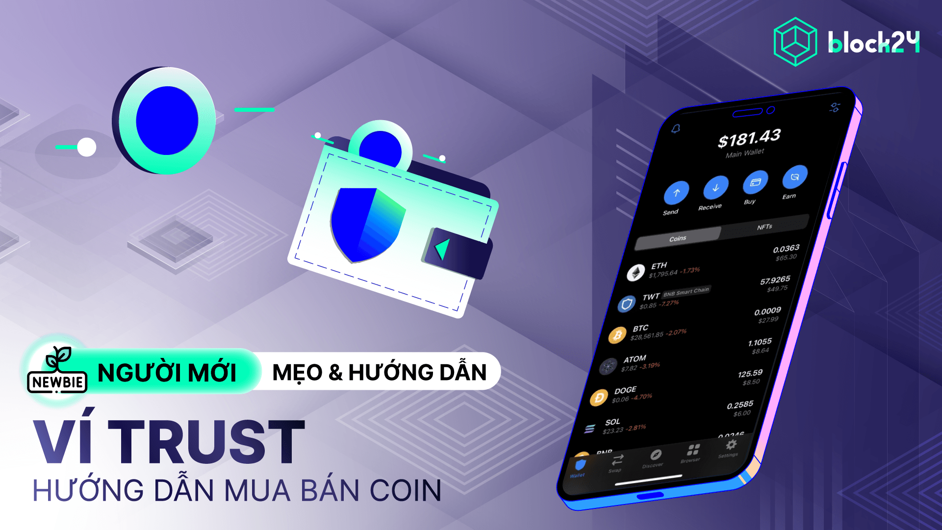 Hướng dẫn mua bán coin/token bằng ví Trust cho người mới